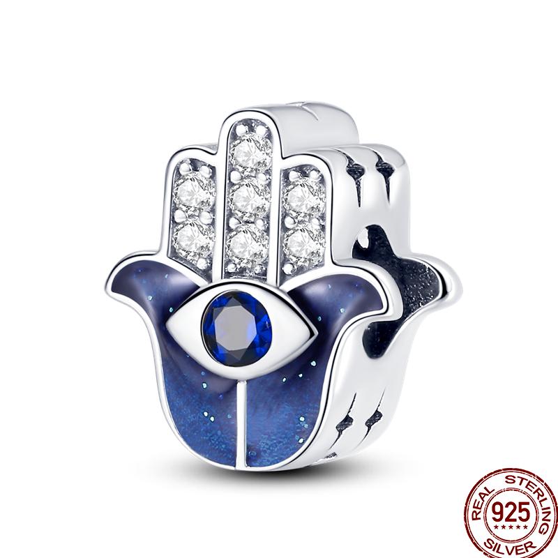 Copper Cross Bible Dove Holy Blessing Demon Eye Shiny Charm Bead Fit Pan Original Bracelet Diy Exquisite