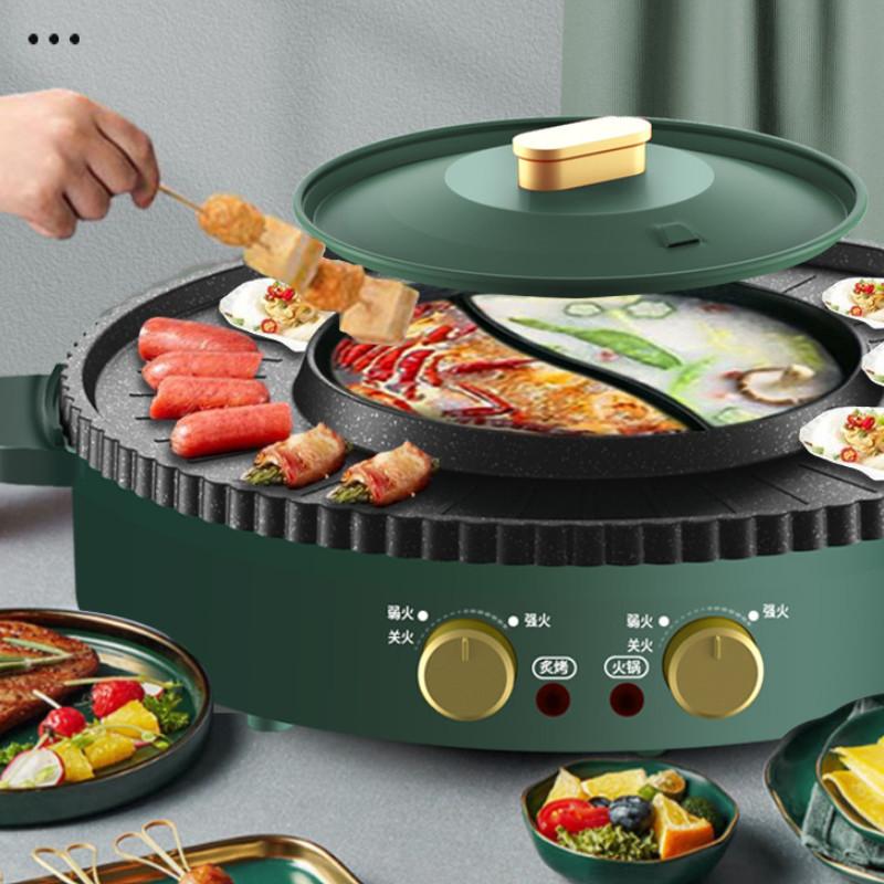 Электрическая мультиварка 220 В, электрическая сковорода, бытовая сковорода для барбекю, жареный стейк, рыбный омлет, сковорода с антипригарным покрытием, машина для приготовления пищи