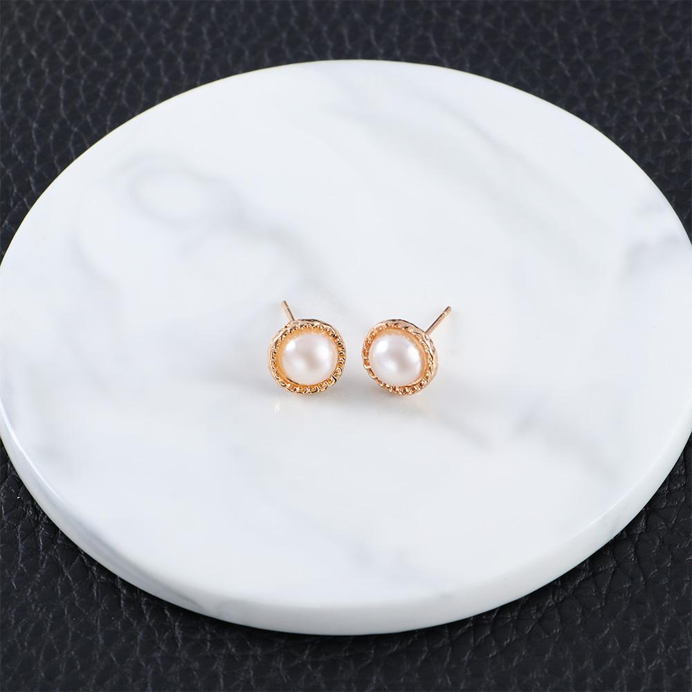 6 Pair/Lot For Women Round Simulated Pearl Flower Stud Earrings Earring Sets Accessories Jewelry