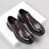 Genuine leather shoes men's British dress large size hand-scratched leather shoes groom wedding shoes