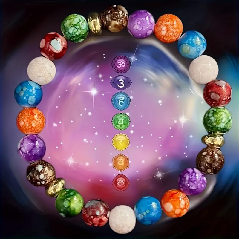 Красочные каменные бусины Ручные украшения Браслет из бусин Модный браслет Мандала для йоги и медитации Бохо Отпускной стиль Аксессуары