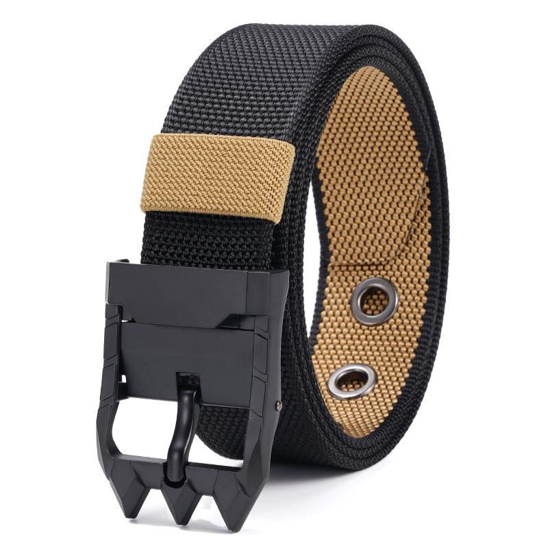 Men's Nylon Canvas Belt with Rotating Alloy Pin Buckle - Durable, Versatile Outdoor Tactical Belt