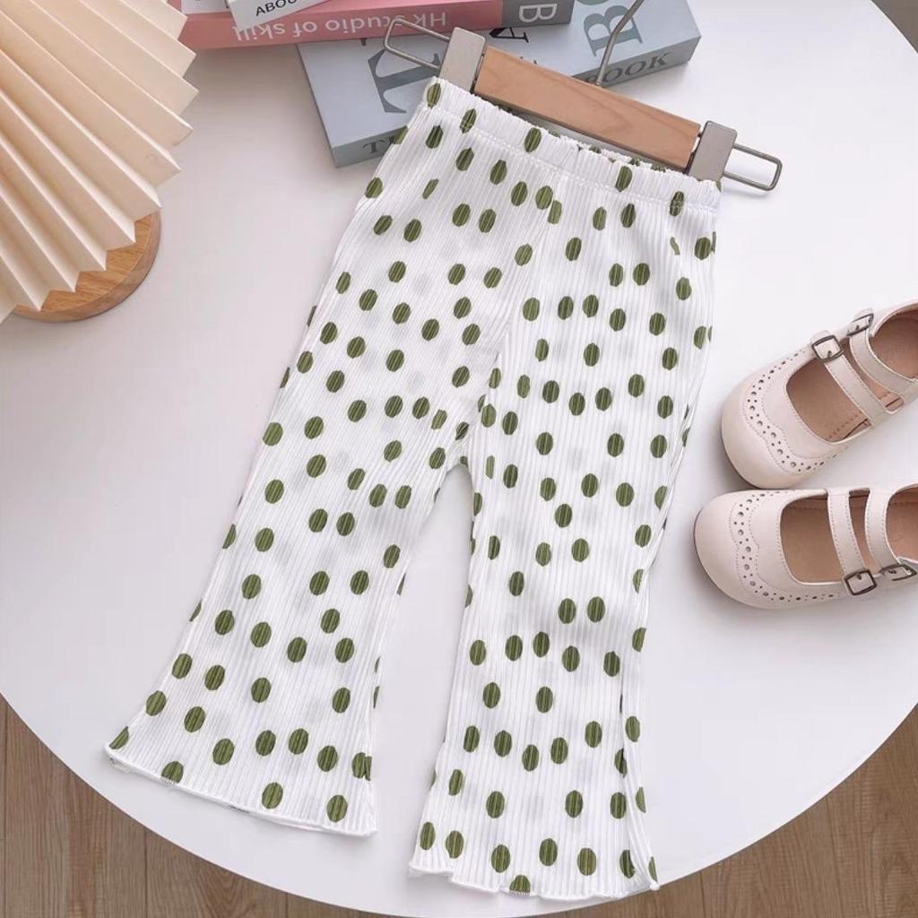 Summer Girls' Floral Polka Dot Bell Bottoms Thin Baby Leggings Baby Pants Mosquito Repellent Pants Women