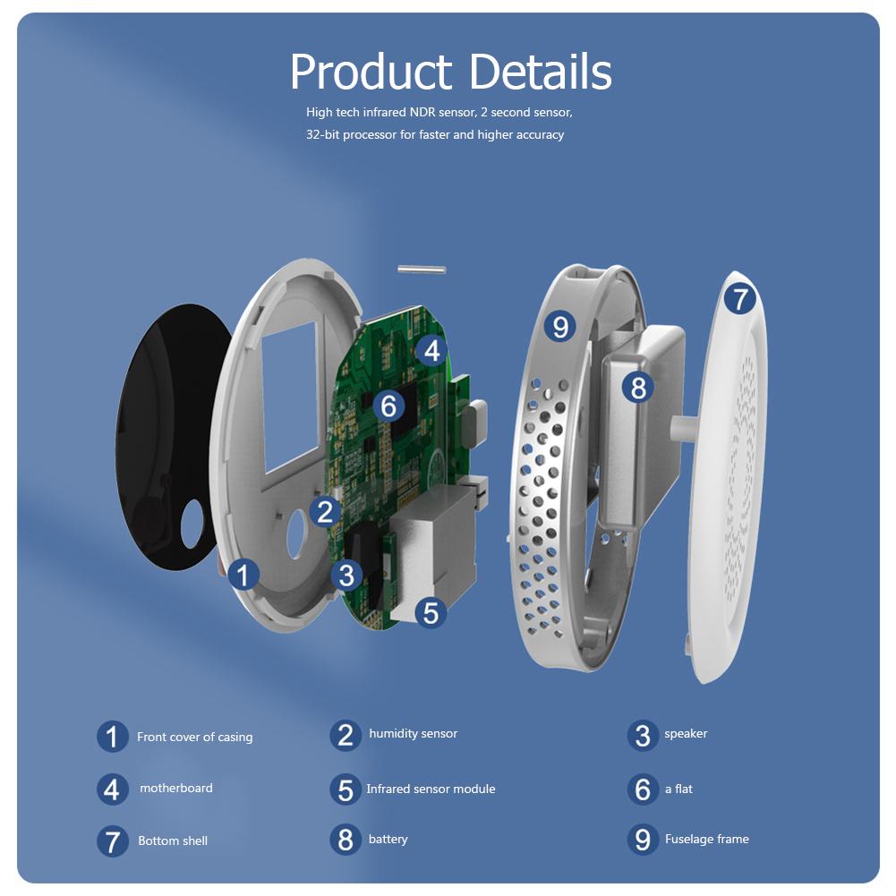 3 в 1 детектор CO2 портативный измеритель углекислого газа с пряжкой инфракрасный датчик NDIR зарядка через USB для озеленения комнат туризм