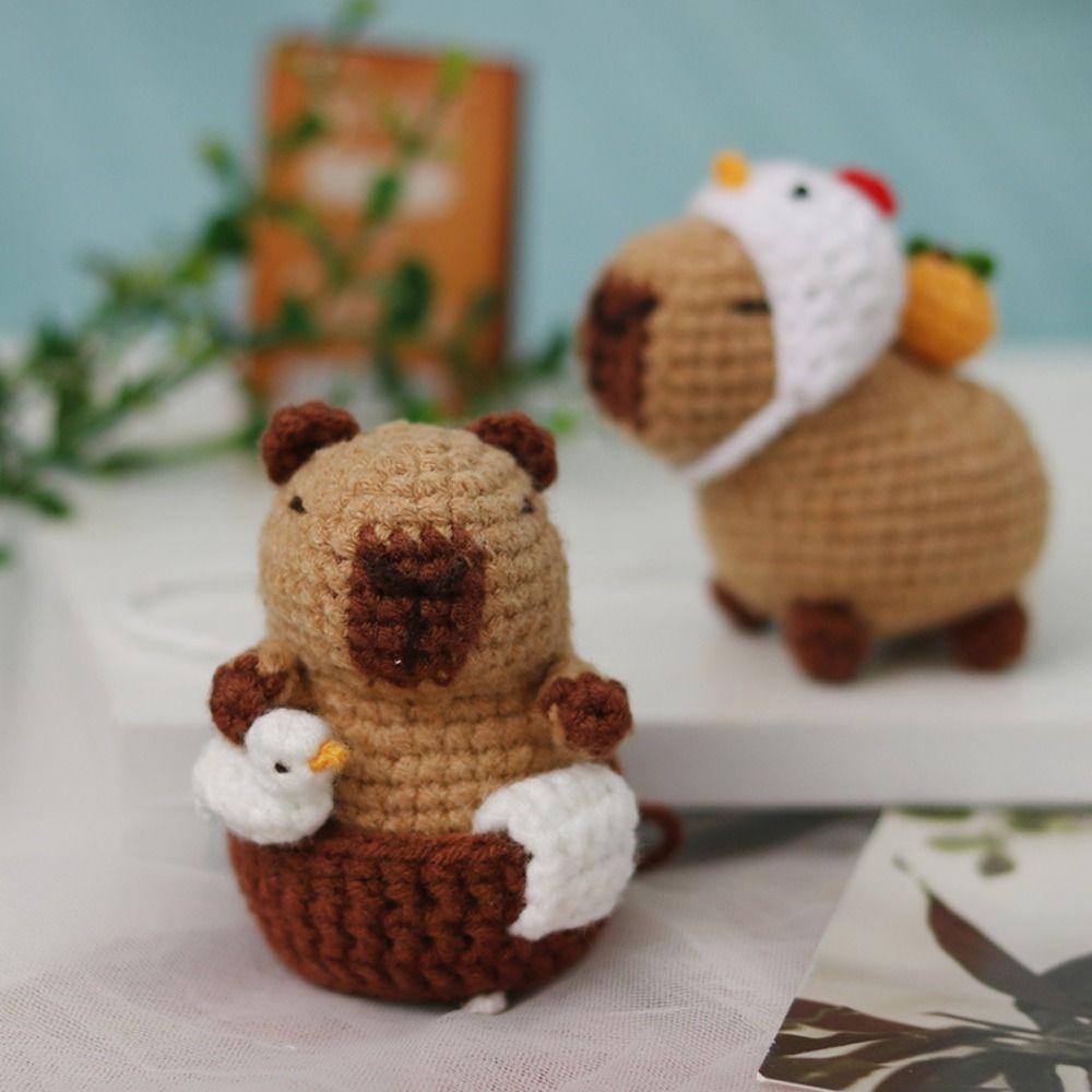With Crochet Hooks Crochet Stuffed Animal Kit Beginner Yarn Set Kit New Capybara DIY Crochet Kit