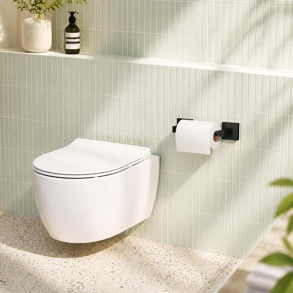 Matte Black Toilet Paper Holder Wall Mount for Bathroom