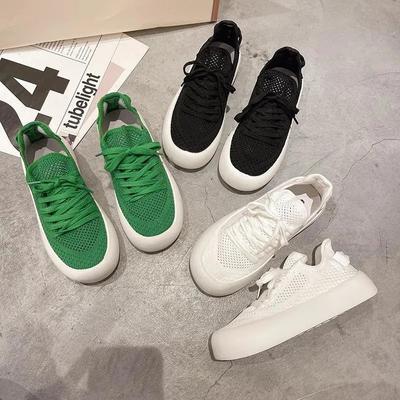 Трикотажные сетчатые туфли женские летние дышащие кроссовки модные туфли на плоской платформе женские белые повседневные спортивные туфли Tenis Feminino