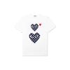 COMME des GARCONS PLAY Футболка в горошек 'Два сердца' Бело-синяя Мужская AZ-T238-051-1