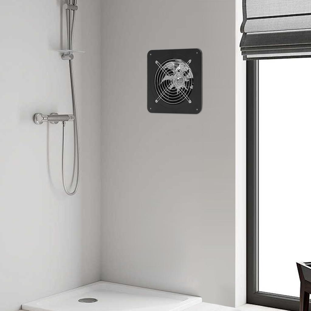 7 Inch Exhaust Fan, High Speed 2600RPM Ventilation Fan, Black Wall Mounted Extractor Fan for Kitchen, Bathroom - 110V Low Noise