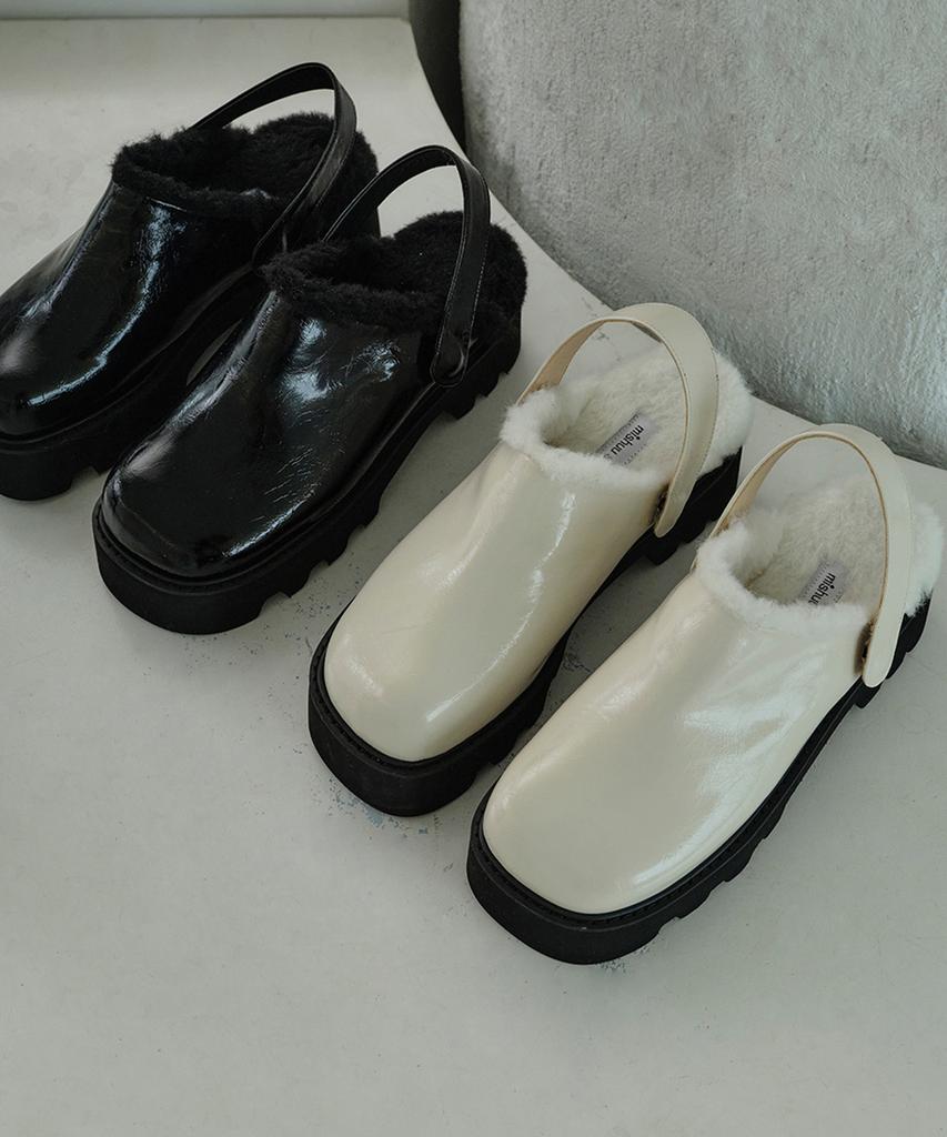 Mishuu Somuch Linda Fur Clogs_Cream