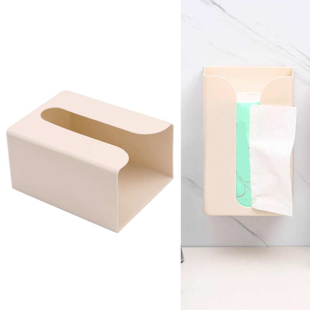 Wall Mounted Tissue Box Cover Punch Free Large Capacity Rectangular Napkin Box for Living Room