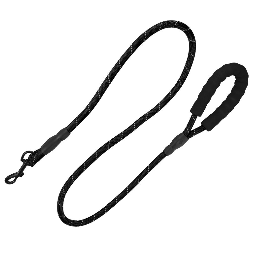 Pet Heavy Duty Nylon Leash Reflective Round Rope Suitable for Medium and Large DogsBlack