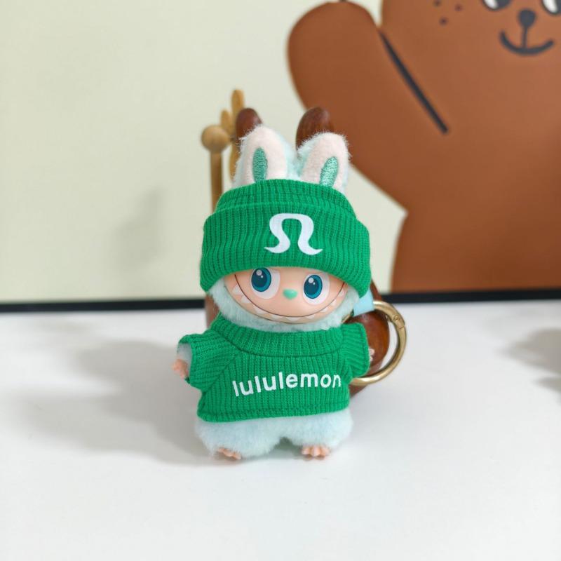 For the Four generations of 10CM keychain mini cloth clothes LULU sports stretch shirt set pendant LABUBU
