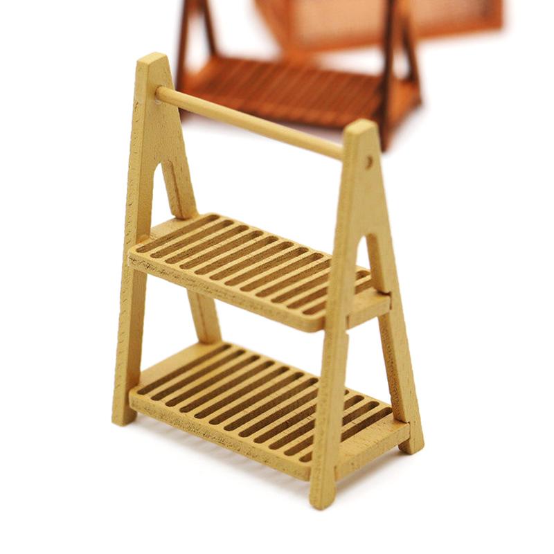 1:12 Dollhouse Miniature Bread Rack Cake Stand Food Storage Shelf Scene Decor