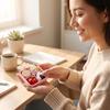 Plastic Rice Ball Fidget Clicker Clickable Buttons Food Keychain Toy  Keyring Accessories