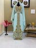Farasha Kaftan Dubai Sea Green New Moroccan Stylish Georgette Abaya Gown Dress