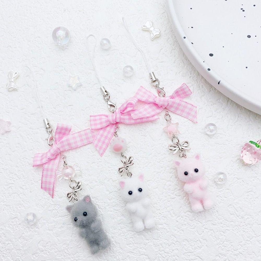 Флокирование Флокирование Кошка Телефон Шнурки Анти Потерянный Кошка Сотовый Телефон Подарок Ювелирные Изделия