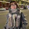Korean Style Winter Cashmere Shawl Windproof Imitation Cashmere Scarf Plaid Mohair Scarf  Gifts