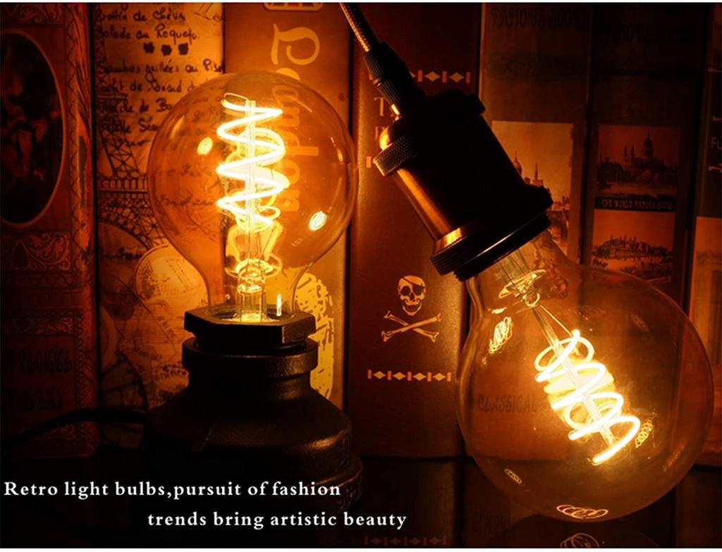 GOENDR LED Edison Bulb, E26 Base, Warm White, 2700K, Edison Bulb, Filament, Candle Color, Full Beam, Stylish, Antique-Style, Indirect Lighting,