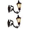 2Pcs 1/12 Dollhouse Wall Lamp Model Garden Yard Chandelier Sand Table Led Light