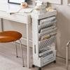 Multi-Layer Bookshelf Storage Trolley Mobile Storage Rack Kitchen Organizer Cart Book Box Desk Setting Rack Home Accessories