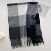 Stylish Design Classic British Imitation Cashmere Scarf Women Men Autumn Winter Plaid Warm Fringed Mufller Female Couple Scarf