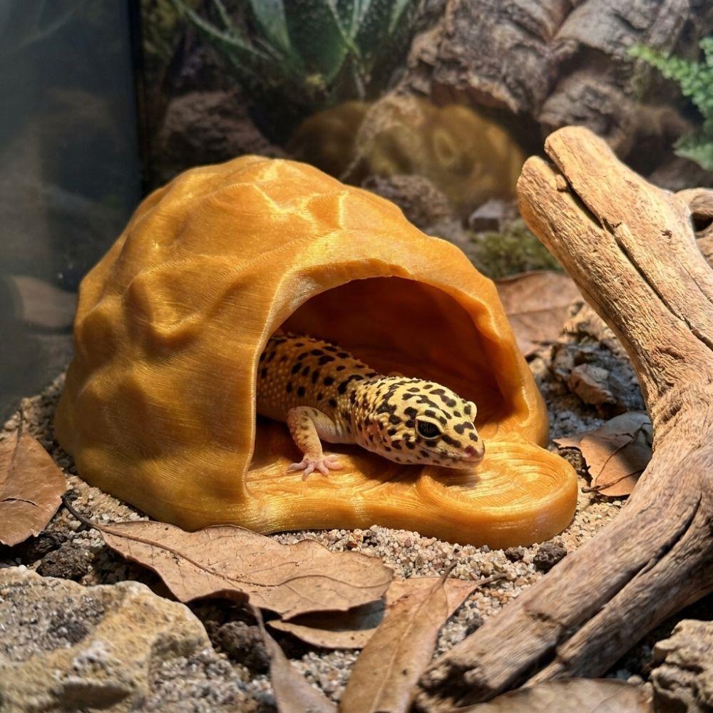 Simulation Rock Reptile Hideout Sturdy PETG Hidden Cave Shelter Lizard Feeder Turtle Tank
