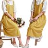 Хлопок и лен Кухонные Фартуки Платье для Женщин с Завязками на Талии Милые Для Выпечки Живописи Садоводства Желтый