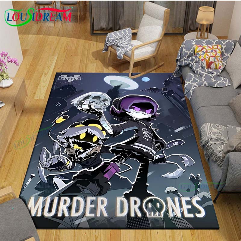 Hot Cartoon Murder Drone Floor Mat INS Style Soft Bedroom Floor House Laundry Room Mat Anti-skid Household Carpets Gift