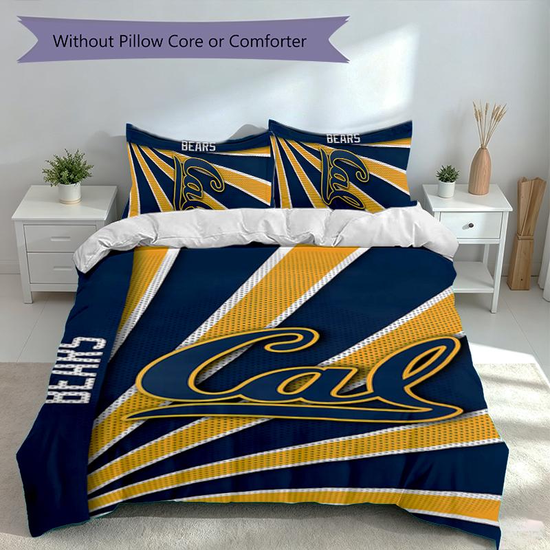 3pcs California Golden Bears Duvet Cover Set, Includes 1 Duvet Cover and 2 Pillowcases,Skin-Friendly&Comfortable Fabric,Suitable Bedding Sets