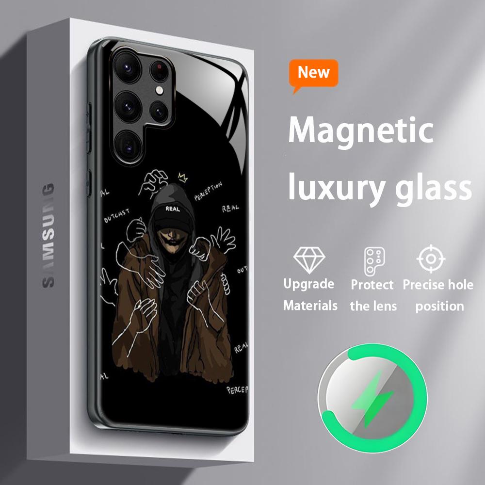 Популярный чехол для телефона Star N-F Rapper для Samsung S25 S24 S23 S22 S21 S20 Plus Ultra Note20 Стеклянный Магнитный Чехол