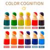 Montessori Rainbow Doll Wooden Toy Natural Wood Baby Hands-on Education Toy Puzzle Game Rainbow Building Block Children's Toy