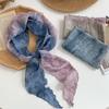 Triangle Scarf Headband Retro Tie-dye Silk Scarf High-end Thin Scarf Scarf Shawl Multi-purpose Waist Tie