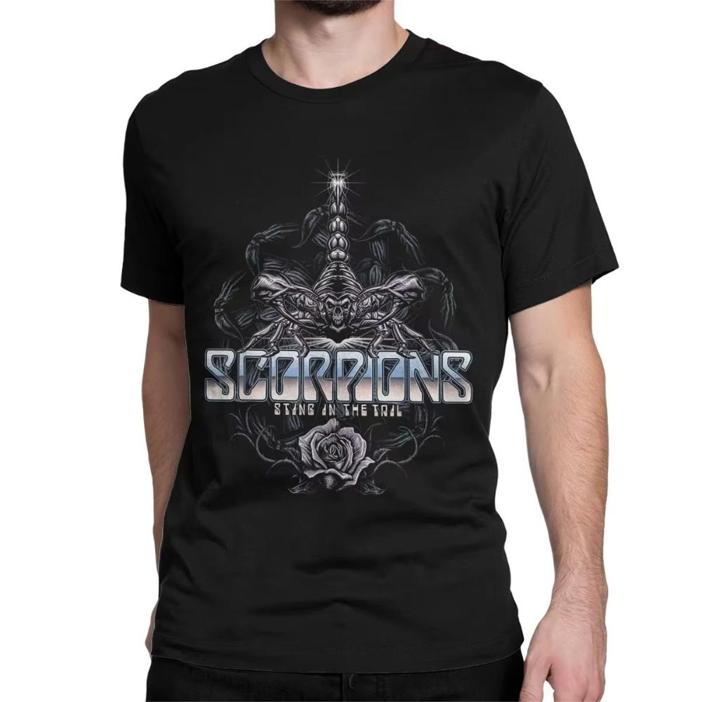 Men Women Printed T-Shirt Heavy Metal Scorpions Cotton Tees Short Sleeve Hard Rock Band T Shirt Round Collar Clothes Graphic