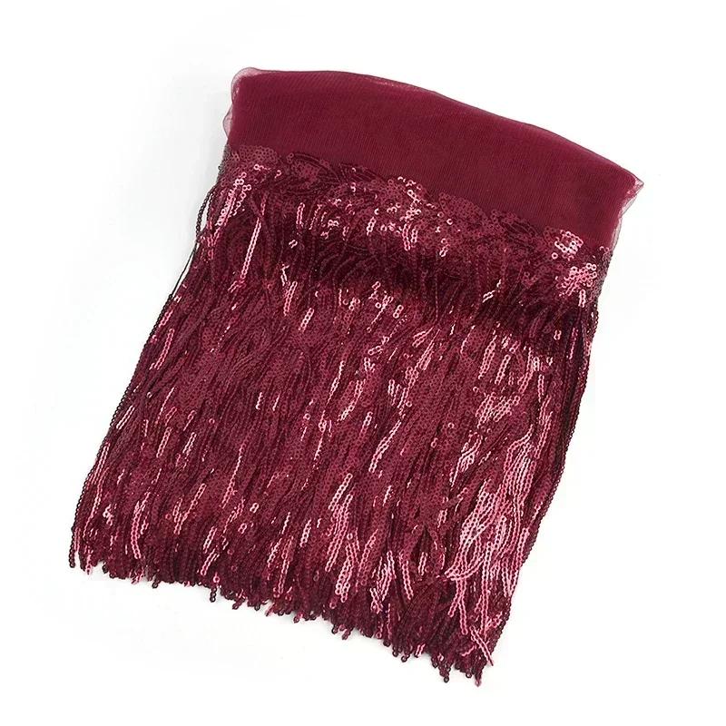 1-10 ярдов Meetee 18 см бахрома с пайетками, кисточки, кружево с блестками, бахрома для танцевальной одежды, платьев, декоративные швейные аксессуары для DIY