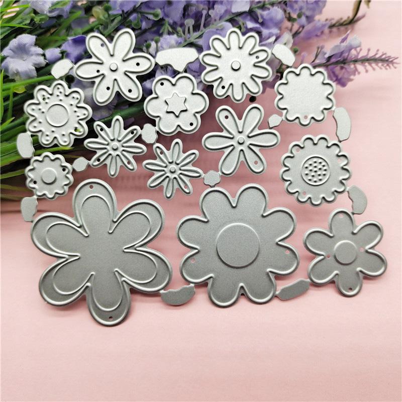 Множество маленьких цветов собираются вместе, металлический трафарет для тиснения, вырубные штампы для Diy, скрапбукинг, бумажные штампы для тиснения карт, ремесленный декор