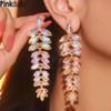 Fashion Luxury Exaggerated Alloy Full Drop Earring Colorful Geometry Plant Dangle Earrings  for Women Jewelry Gifts PD1829