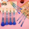 10 шт./набор кистей для макияжа с ручкой из искусственного кристалла, портативная многофункциональная кисть для нанесения тональной основы, рассыпчатой пудры, румян, теней для век, бровей, губ