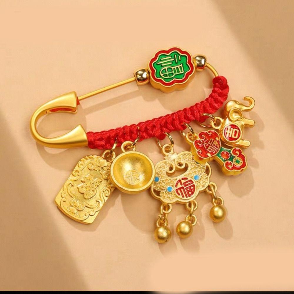 Horse Year Lucky Pins Best Wishes Sand-plated Ornaments Lucky Guardian Brooch  Newborn Baby
