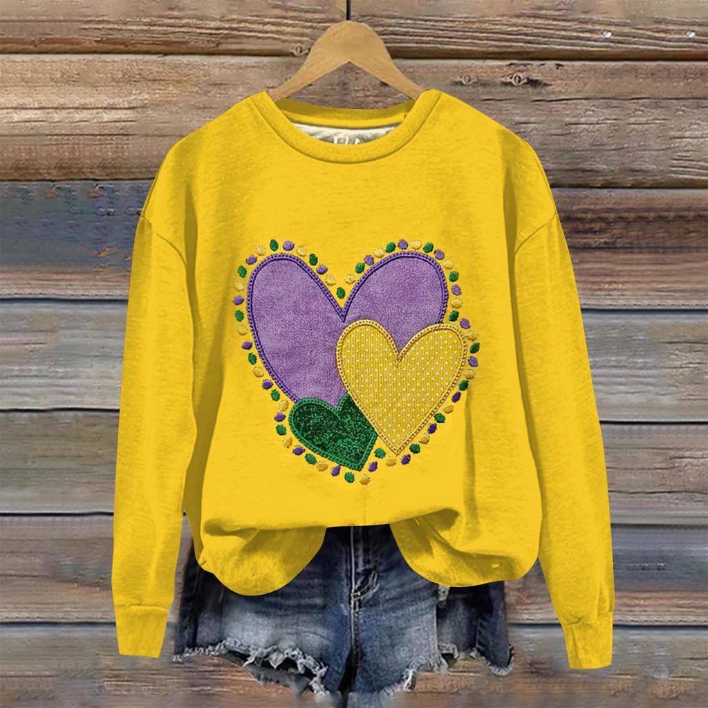 Женская свободная повседневная толстовка с круглым вырезом и длинными рукавами с принтом «Карнавал», модный топ с длинными рукавами