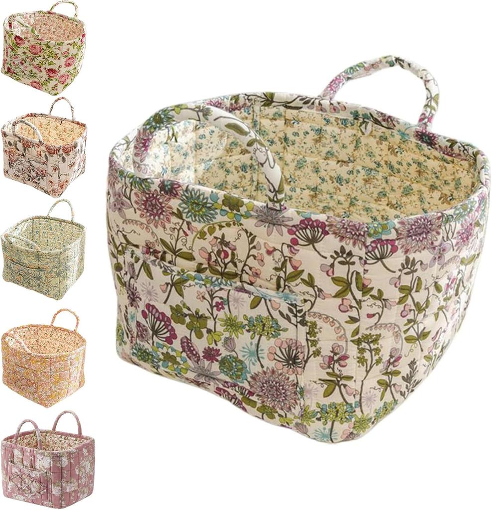 Корзина для хранения ткани в стиле бохо, цветочные корзины для белья, декоративные корзины большой вместимости, переносная складная сумка для хранения одежды и всякой всячины