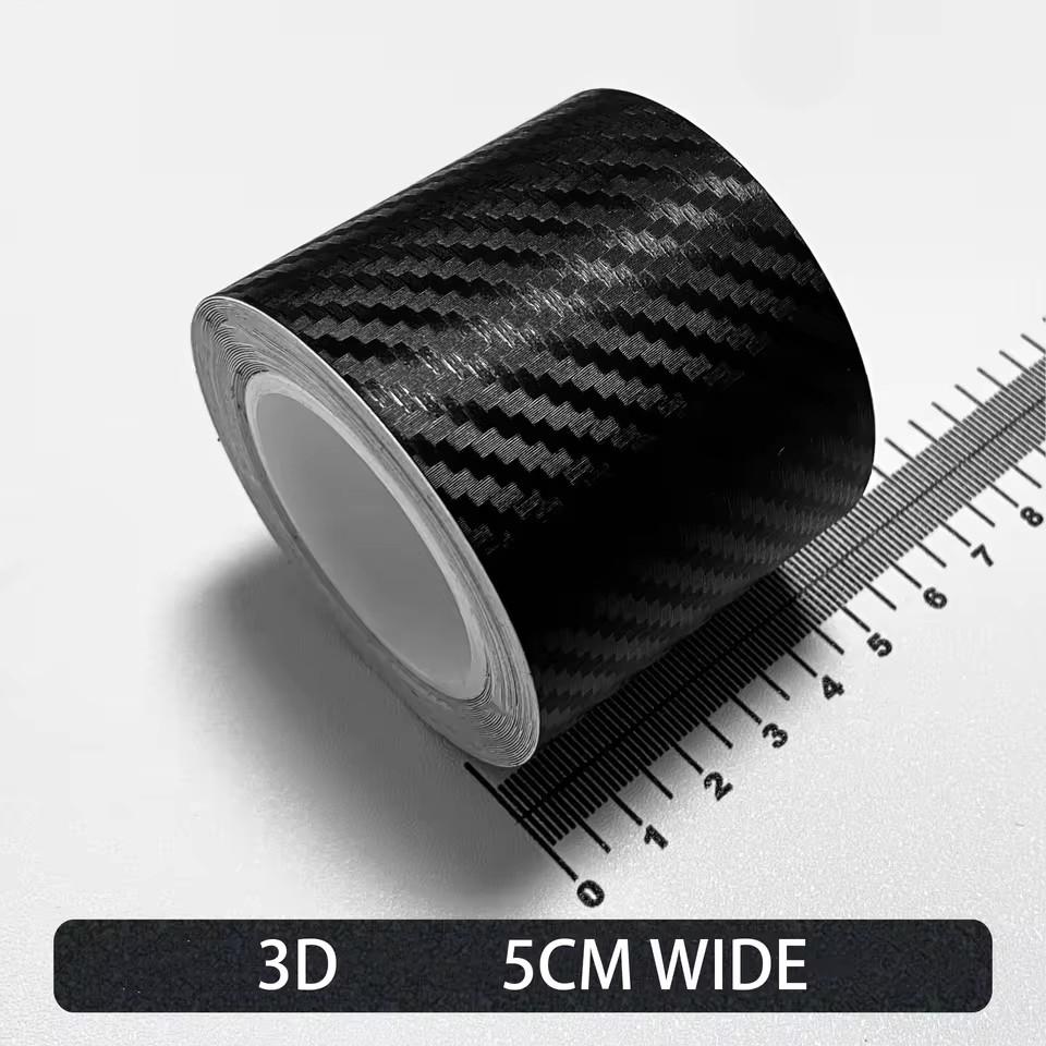 MOBIDEA 3D Карбоновая пленка для декора автомобиля - Матово-черная Самоклеящаяся Защитная виниловая пленка Рулон Длина 1M-10M, Ширина 3см-10см