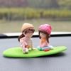 2Pcs/Set Car Dashboard Doll Creative Little Girls with Balloon Grass Pad Steps Ornament Decoration Auto Interior Accessories #469411