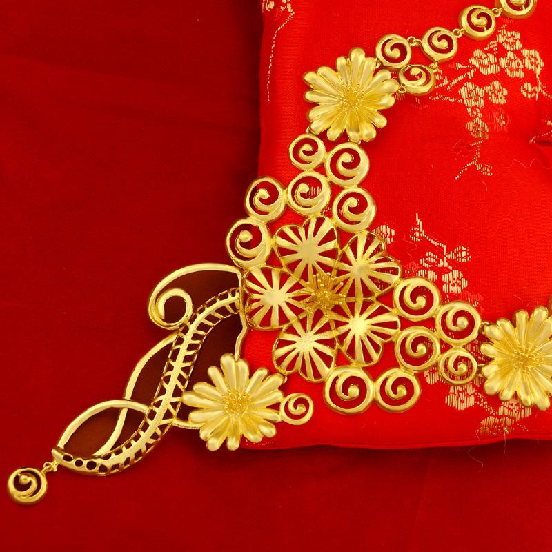 Роскошные ожерелья с подвеской в ​​виде цветов из желтого золота, цепочка для женщин, золотое ожерелье невесты, женские подвески, свадебные украшения, подарки