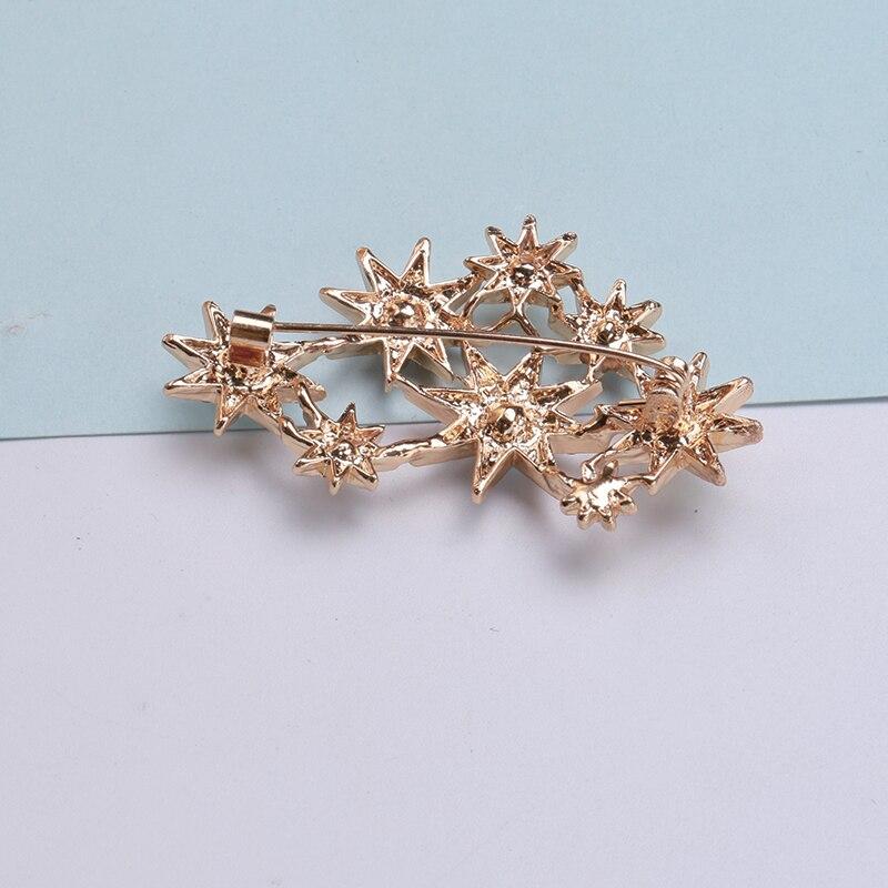 Blucome Starry Sky Brooch Colorful Enamel Gold-color Women Brooches for Party Bag Ladies Pins Corsage Clips