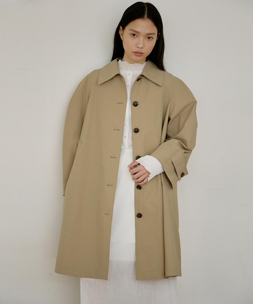 Aure Seoul Curved Trench Coat [Beige]