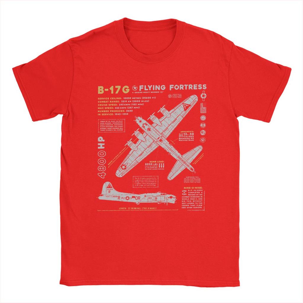 Мужские футболки B-17 Flying Fortress Humor Хлопковые футболки Истребитель Самолет Самолет Футболка Топы 4XL 5XL