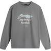 Li Ning Sports Fashion Series Удобная повседневная свободная толстовка с круглым вырезом и буквенным принтом Унисекс-толстовка Асфальт-серый AWDUE93-4