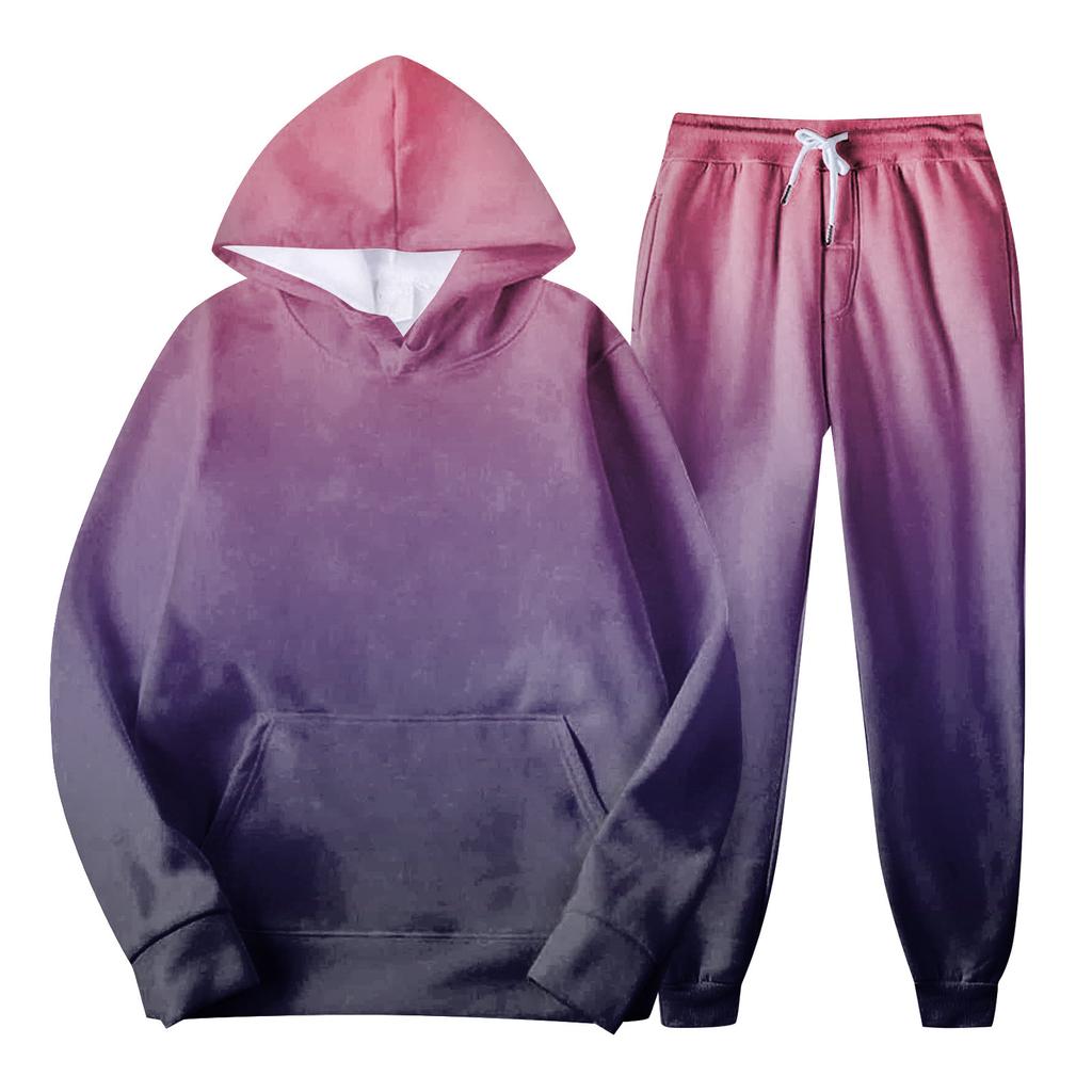 Мужской спортивный костюм с капюшоном, унисекс, двухсекционная одежда для бега, пуловер с длинными рукавами, толстовки с капюшоном + комплект спортивных штанов