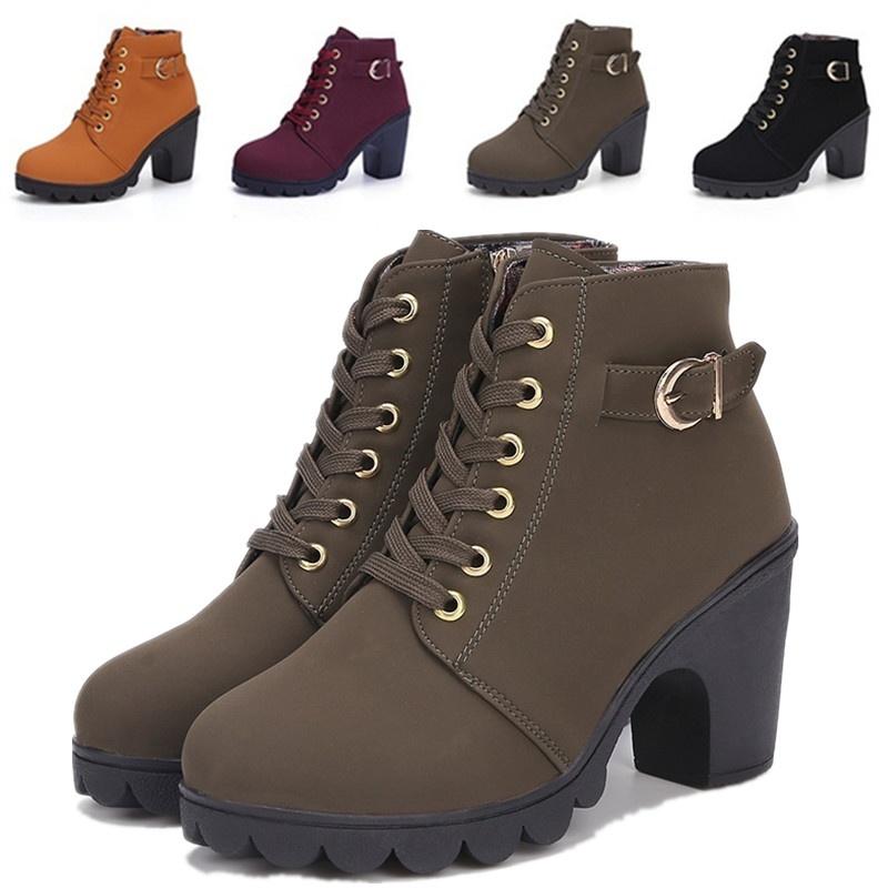 Women The Bottom of The Thick with Short Boots with High Restoring Ancient Ways with Female Boots Restoring Ancient Ways